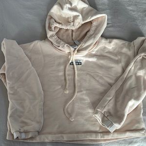 Adidas cream cropped hoodie